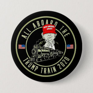 Badge Rond 7,6 Cm Tous À Bord Du Trump Train 2020