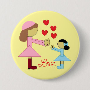 Badge Rond 7,6 Cm Tous les enfants ont besoin d'amour : Jaune clair
