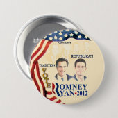 Badge Rond 7,6 Cm Tradition de GOP : Romney Ryan (Devant & derrière)