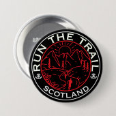 Badge Rond 7,6 Cm Trail Running Écosse (Devant & derrière)