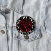 Badge Rond 7,6 Cm Trail Running Écosse (En situation)
