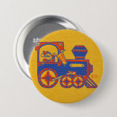 Badge Rond 7,6 Cm Train père Noël (Devant & derrière)