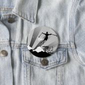 Badge Rond 7,6 Cm traînée de poudre de ski (En situation)