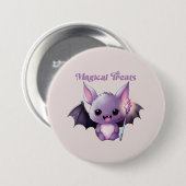 Badge Rond 7,6 Cm Traitements magiques avec Bats mignons (Devant & derrière)