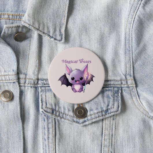 Badge Rond 7,6 Cm Traitements magiques avec Bats mignons (En situation)
