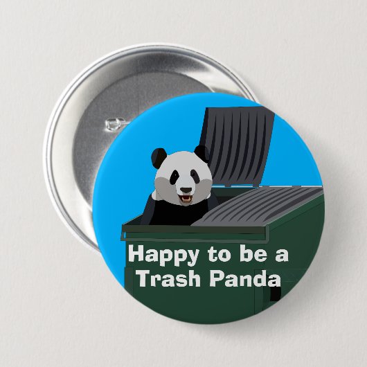 Badge Rond 7,6 Cm Trash Panda Button (Devant & derrière)