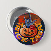 Badge Rond 7,6 Cm Treak ou Treat Scary Halloween (Devant & derrière)