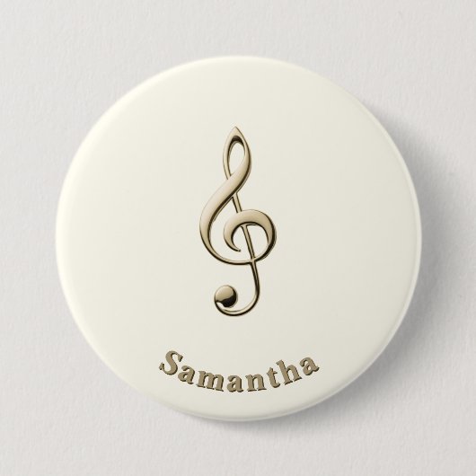 Badge Rond 7,6 Cm Treble Clef Music Lover's Round Custom (Devant)