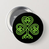Badge Rond 7,6 Cm Trèfle celtique (Devant & derrière)