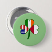 Badge Rond 7,6 Cm Trèfle Drapeau Polonais (Devant & derrière)