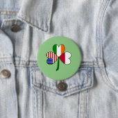 Badge Rond 7,6 Cm Trèfle Drapeau Polonais (En situation)