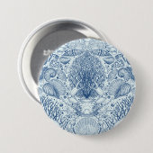 Badge Rond 7,6 Cm Trésors de plage en bleu (Devant & derrière)