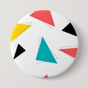 Badge Rond 7,6 Cm triangles cool, uniques, tendance, urbains colorés