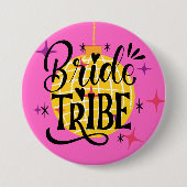 Badge Rond 7,6 Cm Tribe de mariée large 3" ronde (Devant)