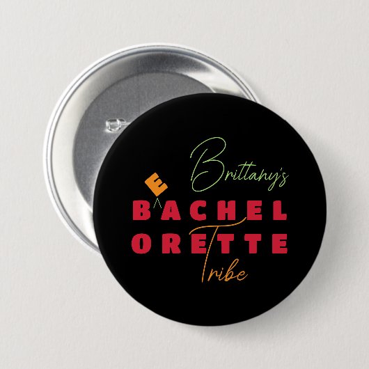 Badge Rond 7,6 Cm Tribu de plage Bachelorette (Devant & derrière)