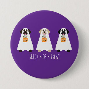 Badge Rond 7,6 Cm Trick Ou Treat Labrador Retriever Ghost Dogs