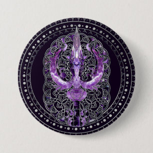 Badge Rond 7,6 Cm Trisula - Trident de Shiva