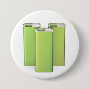 Badge Rond 7,6 Cm Trois boîtes de conserve carrées vertes en fer-bla