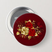 Badge Rond 7,6 Cm Trois Roses de bijoux (Devant & derrière)