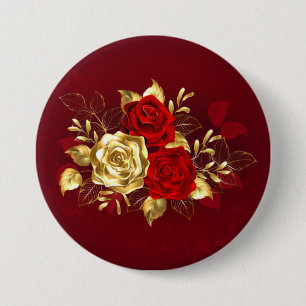Badge Rond 7,6 Cm Trois Roses de bijoux