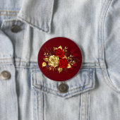 Badge Rond 7,6 Cm Trois Roses de bijoux (En situation)
