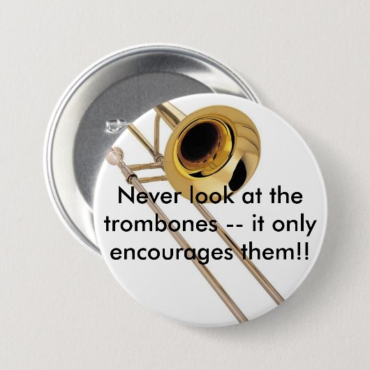 Badge Rond 7,6 Cm Trombone (Devant & derrière)
