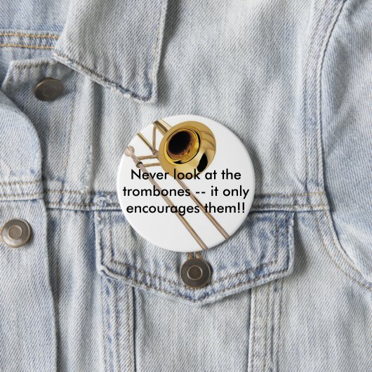 Badge Rond 7,6 Cm Trombone (En situation)