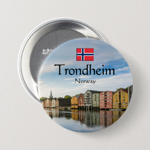 Badge Rond 7,6 Cm Trondheim Norvège