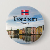Badge Rond 7,6 Cm Trondheim Norvège (Devant)