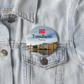 Badge Rond 7,6 Cm Trondheim Norvège (En situation)
