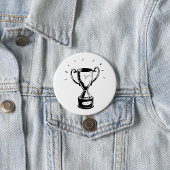 Badge Rond 7,6 Cm Trophée Noir Et Blanc