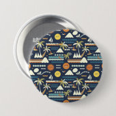 Badge Rond 7,6 Cm Tropical Beach Fun Pattern (Devant & derrière)