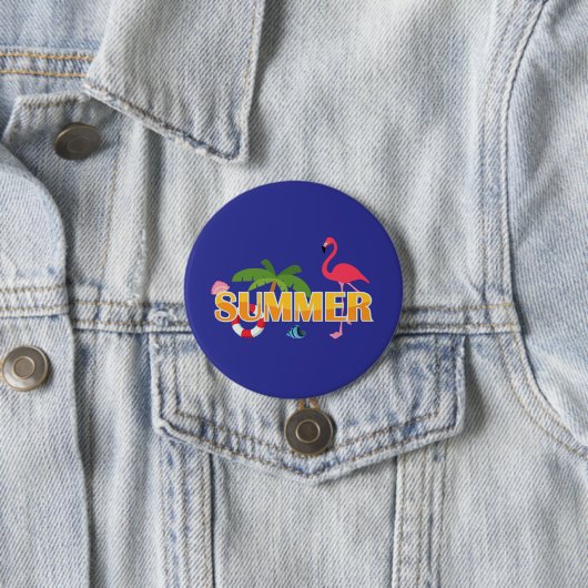 Badge Rond 7,6 Cm Tropical Summer Fun (En situation)