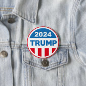 Badge Rond 7,6 Cm Trump 2024 (En situation)