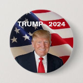 Badge Rond 7,6 Cm Trump 2024 (Devant)