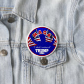 Badge Rond 7,6 Cm Trump 2024 (En situation)
