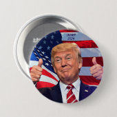 BADGE ROND 7,6 CM TRUMP 2024 (Devant & derrière)