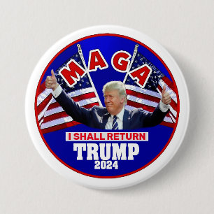 Badge Rond 7,6 Cm Trump 24