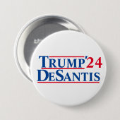 Badge Rond 7,6 Cm Trump / DeSantis '24 (Devant & derrière)