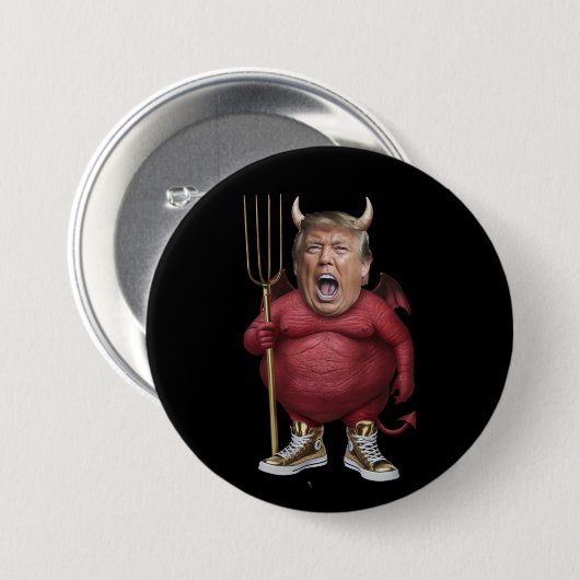 Badge Rond 7,6 Cm Trump Devil Button (Devant & derrière)