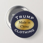 Badge Rond 7,6 Cm "Trump l'habillement" avec "fabriqué l'étiquette (Devant & derrière)