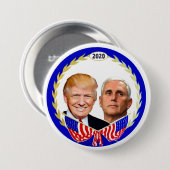 Badge Rond 7,6 Cm Trump Pence 2020 (Devant & derrière)