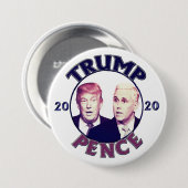 Badge Rond 7,6 Cm Trump Pence 2020 (Devant & derrière)