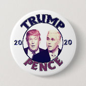 Badge Rond 7,6 Cm Trump Pence 2020 (Devant)
