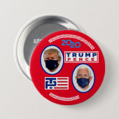 Badge Rond 7,6 Cm Trump / Pence covid-2020 (Devant & derrière)
