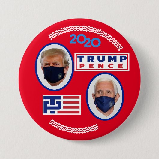 Badge Rond 7,6 Cm Trump / Pence covid-2020 (Devant)
