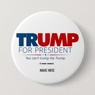 Badge Rond 7,6 Cm Trump personnalisé pour Président Élection 2024