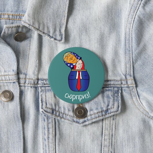 Badge Rond 7,6 Cm Trump - Poupée russe Poutine (En situation)