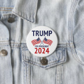 Badge Rond 7,6 Cm Trump pour le président 2024 (En situation)