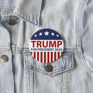 Badge Rond 7,6 Cm Trump pour le président 2024